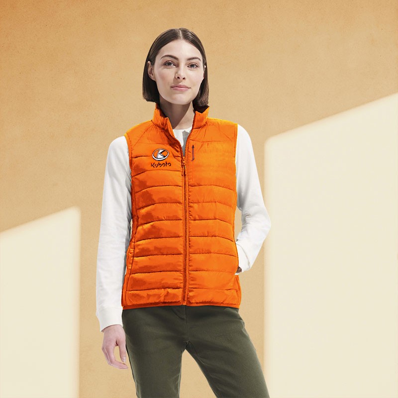 Boutique Officielle Kubota | Doudoune Kubota sans manches orange