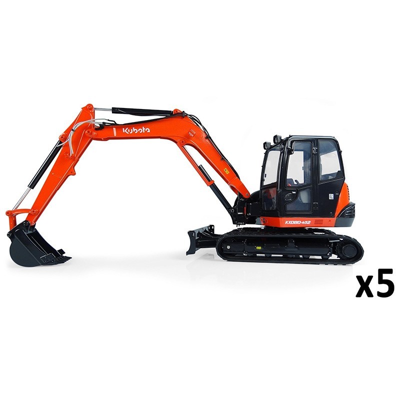 Oficjalny Sklep Kubota | Modele Mini-koparki Kubota KX080-4α2 (x5) (1:24)