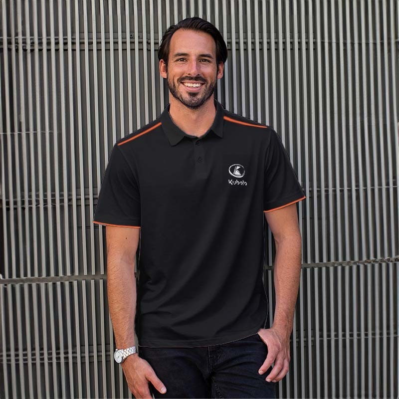 Boutique Officielle Kubota | Polo Kubota homme noir et orange