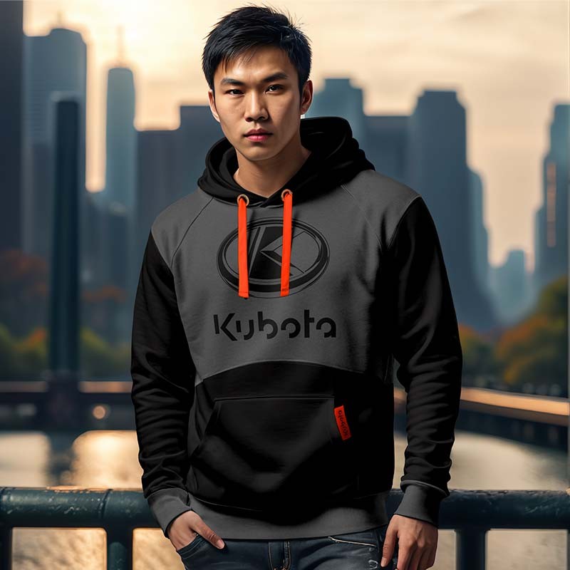 Negozio Ufficiale Kubota | Felpa con cappuccio Kubota nero