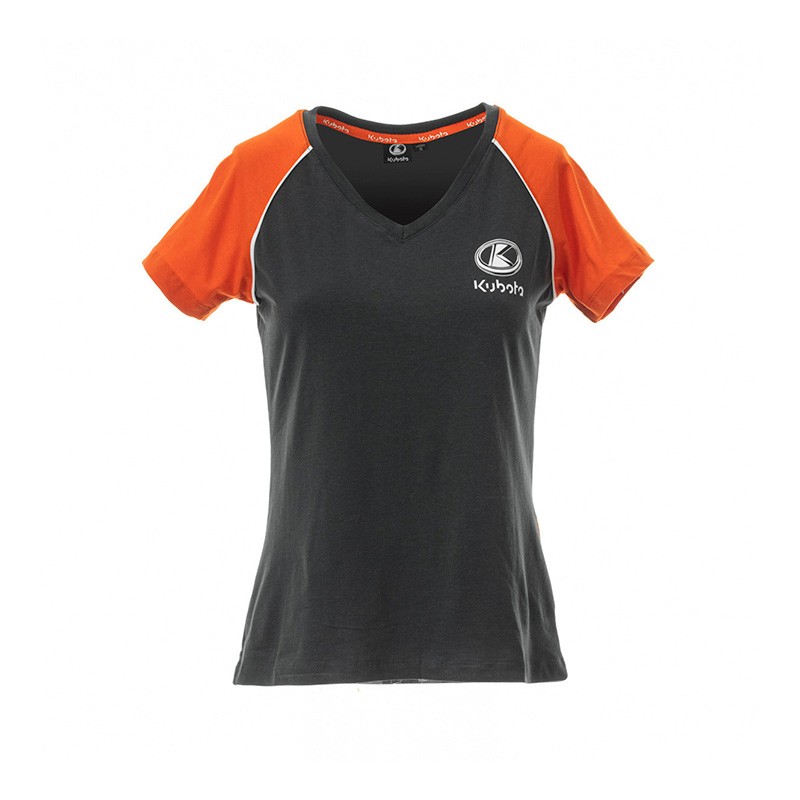 Negozio Ufficiale Kubota | T-shirt Kubota donna grigia e arancione