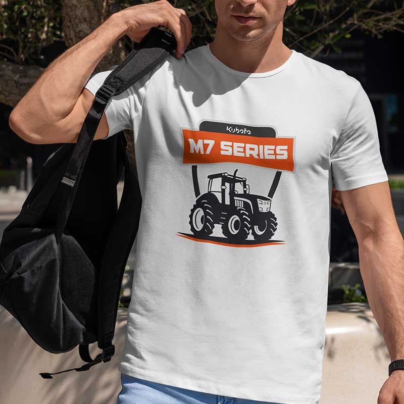 Negozio Ufficiale Kubota | T-shirt Kubota uomo bianca M7-SERIES