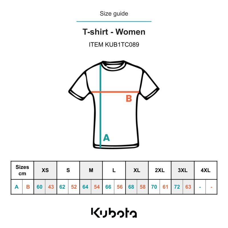 Officiële Kubota Shop | T-shirt dames Kubota zwart en oranje