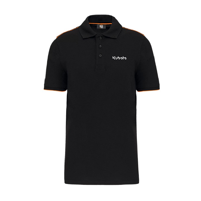 Negozio Ufficiale Kubota | Polo da uomo Kubota nera e arancione