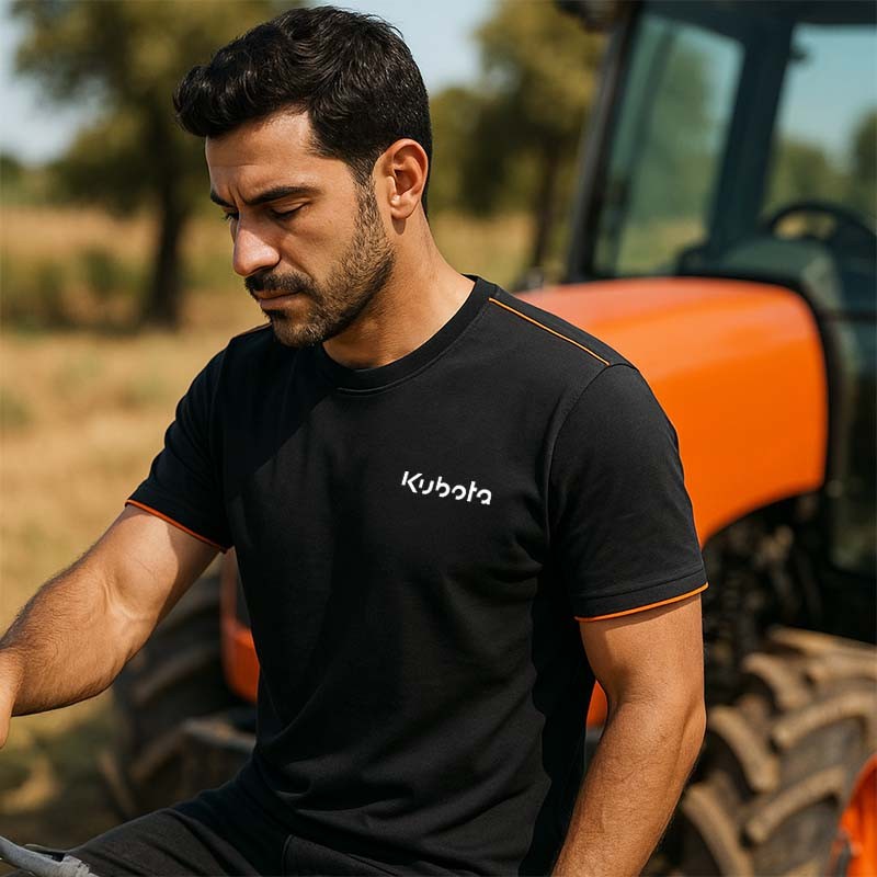 Officiële Kubota Shop | T‑shirt Kubota heren zwart en oranje